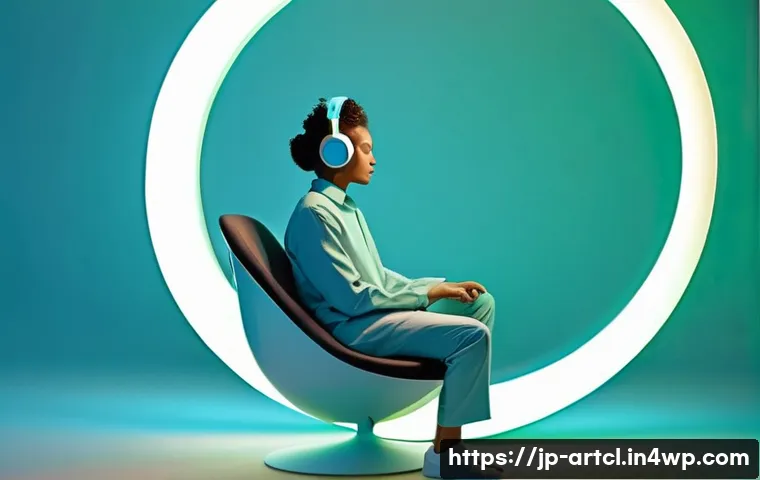 사운드 아트와 기술의 융합을 통한 혁신 - **Prompt 1: Immersive Audio Oasis**
    A person (20s-30s, gender-neutral, wearing a stylish, fully ...